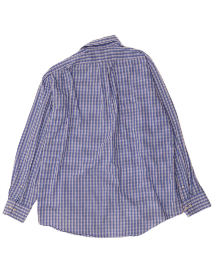 Chaps Mens Classic Fit Shirt Size 16 1/2 Large Blue Check Cotton
