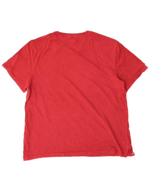 Fat Face T-Shirt Regular pour Homme en Coton Rouge Large