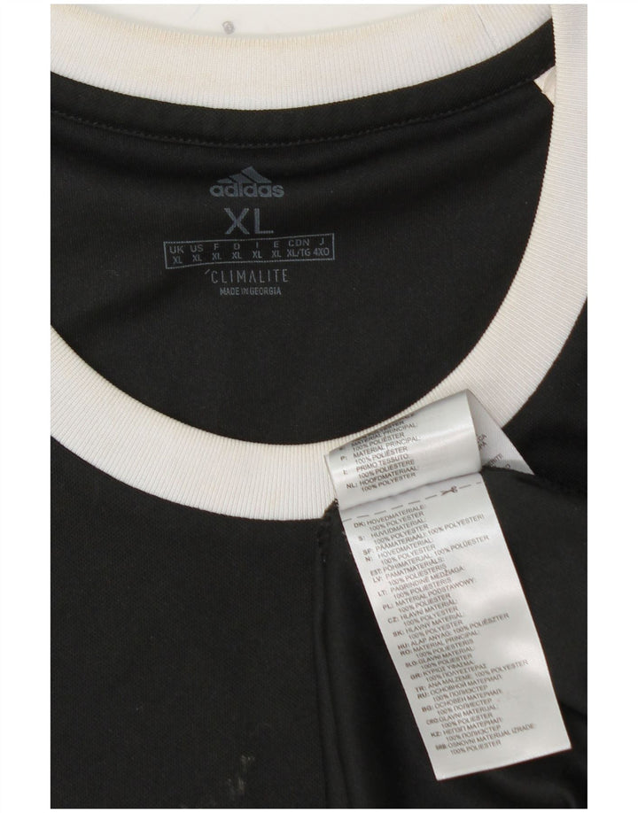 ADIDAS Herre Climalite T-Shirt Top XL Sort Polyester