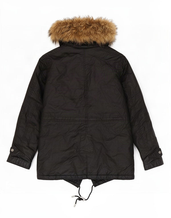 Giacca parka Sherpa da donna con cappuccio Whistles UK 12 media nera