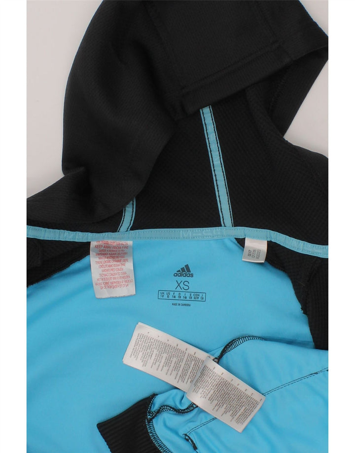 ADIDAS Boys Zip Hoodie Sweater 7-8 Years XS  Grey Polyester Vintage Adidas and Second-Hand Adidas from Messina Hembry 