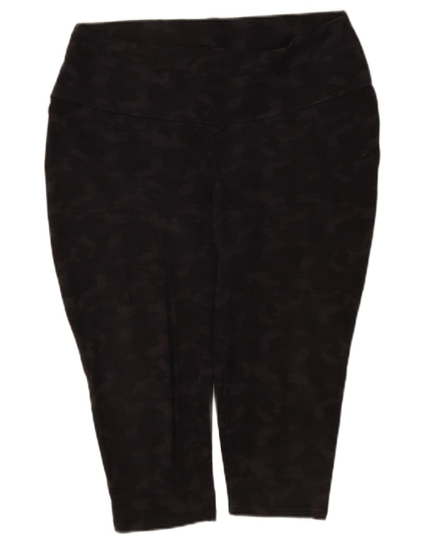 MINT VELVET Dame Capri Leggings UK 18 XL Sort Camouflage Bomuld