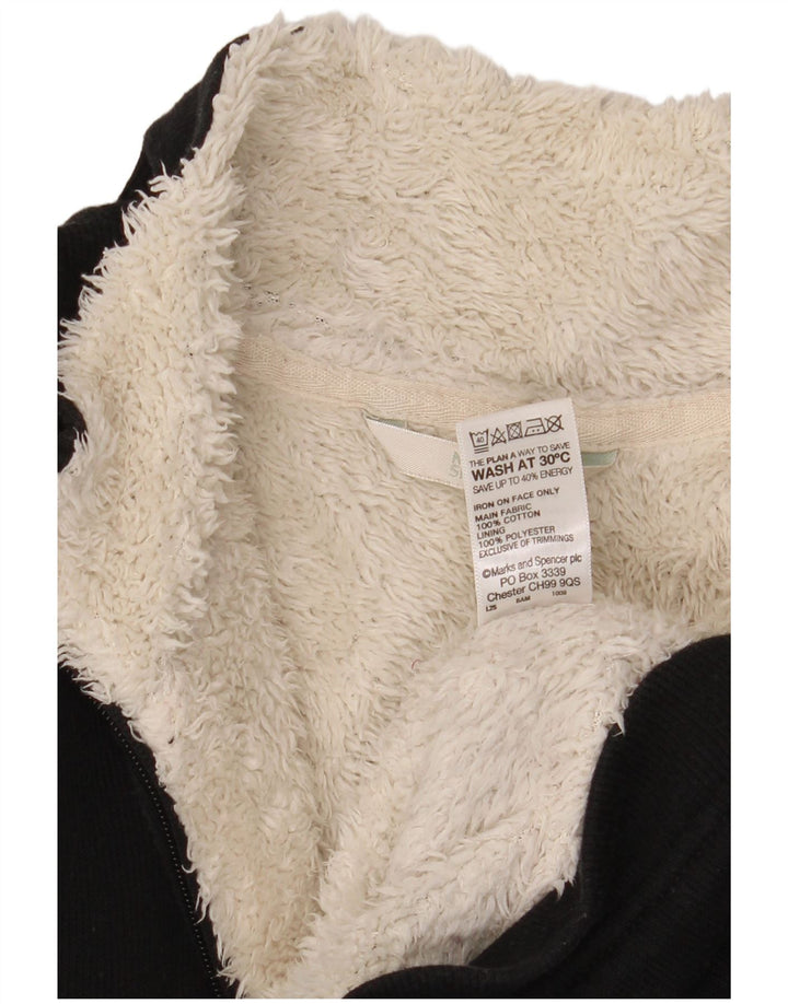 Marks & Spencer Veste de survêtement Sherpa pour femme UK 14 Large Noir