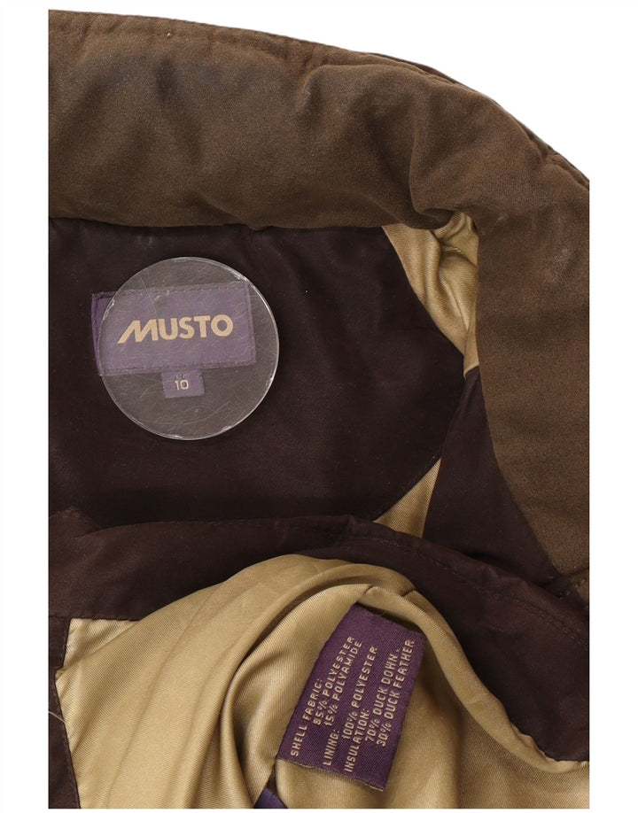 Musto Chaqueta acolchada para mujer UK 10 Small Marrón Poliéster
