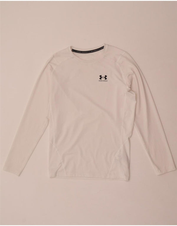 Under Armour Mens Heat Gear Top manica lunga XL poliestere bianco