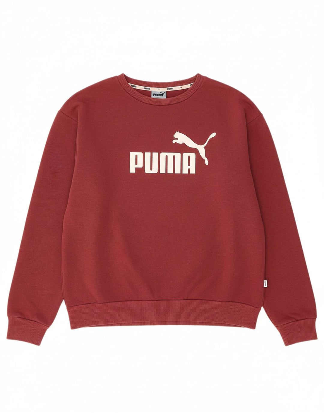 PUMA Womens Oversized Graphic Sweatshirt Jumper UK 10 Small Maroon