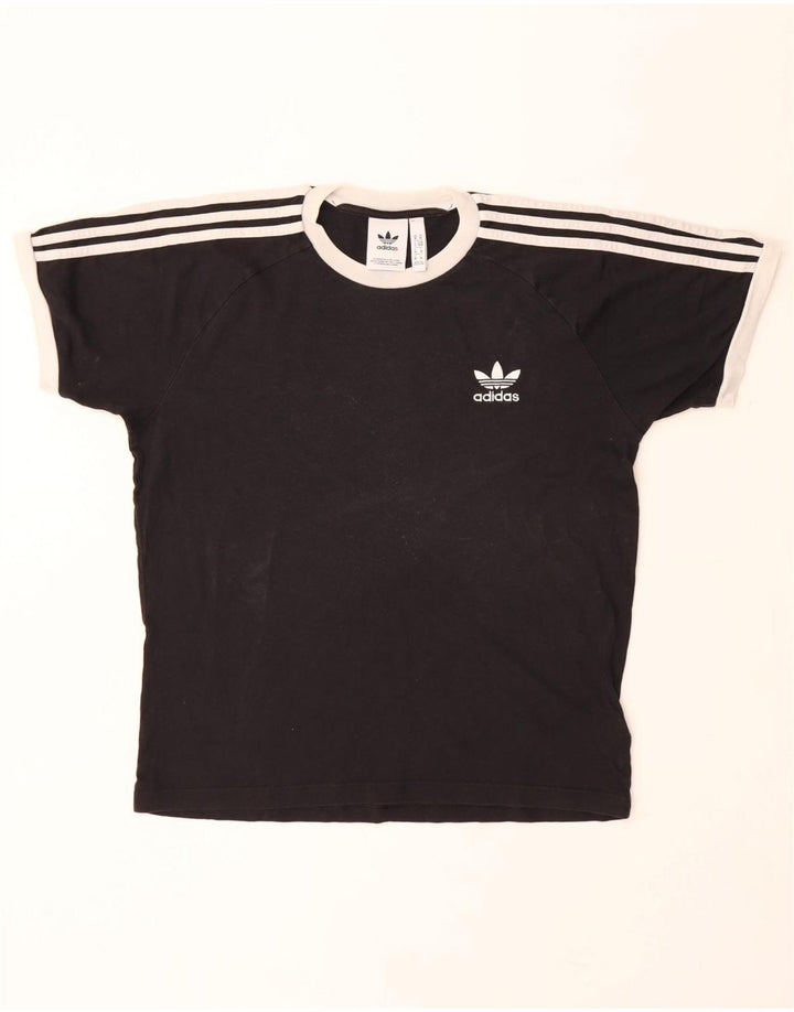 ADIDAS Herre T-Shirt Top Medium Sort Bomuld
