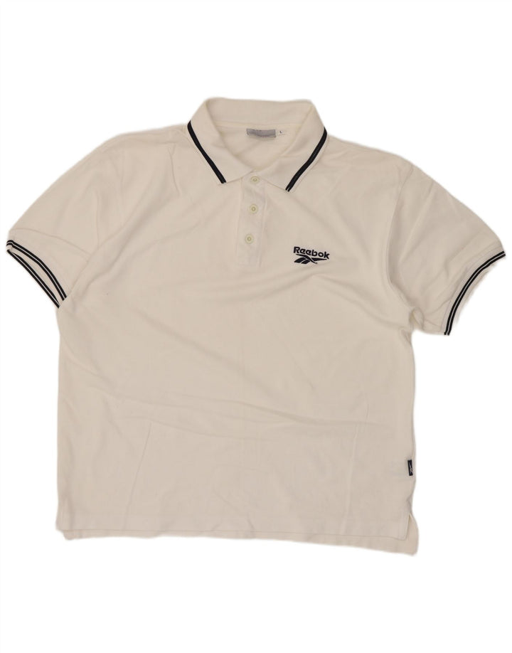 Reebok Polo Homme Grand Blanc Coton
