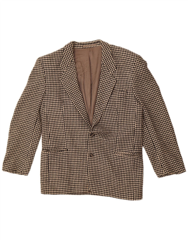 Giacca blazer da uomo a 2 bottoni di Alexander UK 38 pied de poule medio nero