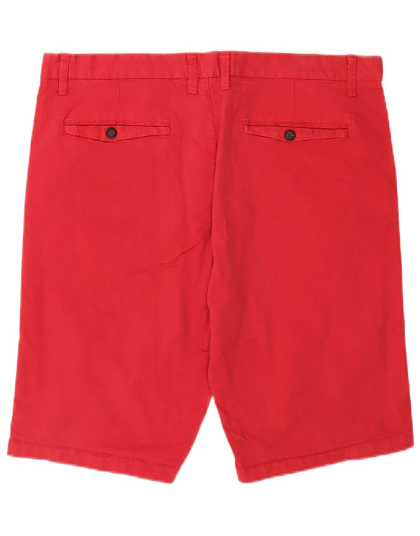 Brugi Mens Regular Fit Chino Shorts W38 XL Red Cotton