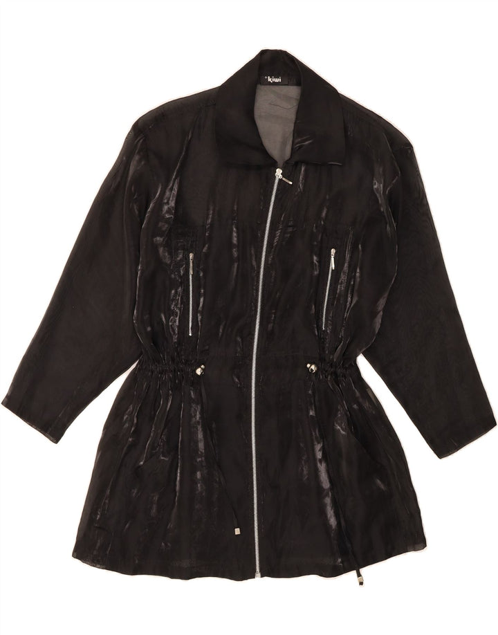 KIWI Womens See throught Overcoat UK 18 XL Black Polyester Vintage Kiwi and Second-Hand Kiwi from Messina Hembry 