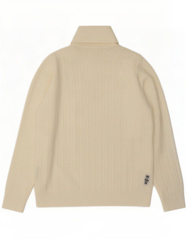 Marks & Spencer Suéter tipo jersey con cuello vuelto para mujer UK 46 Large Off White