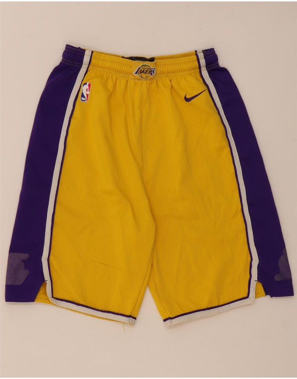 NIKE Pantaloncini sportivi da uomo dei Los Angeles Lakers XL gialli a blocchi di colore