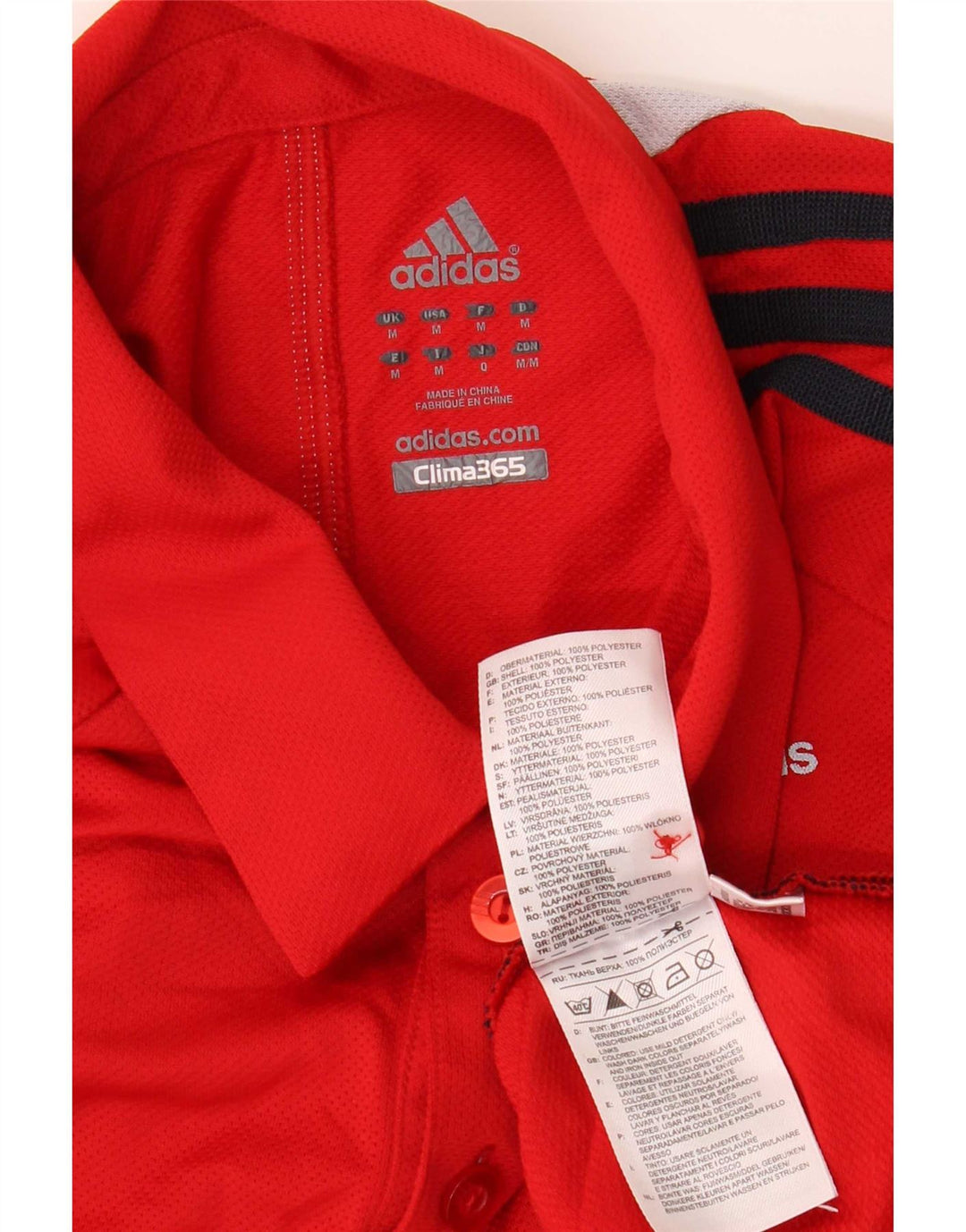 Adidas Mens Clima 365 póló póló Medium Red Colourblock poliészter