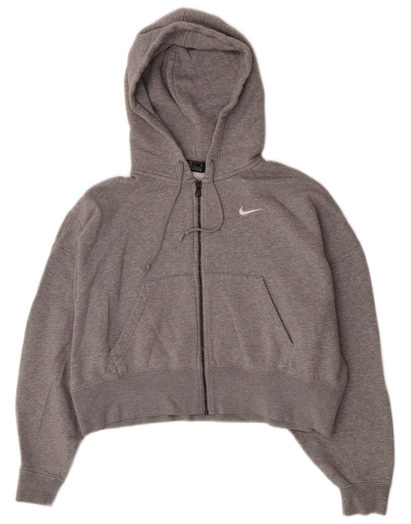 Nike Dame Relaxed Fit Hættetrøje Sweater UK 10 Small Grey Cotton Sports