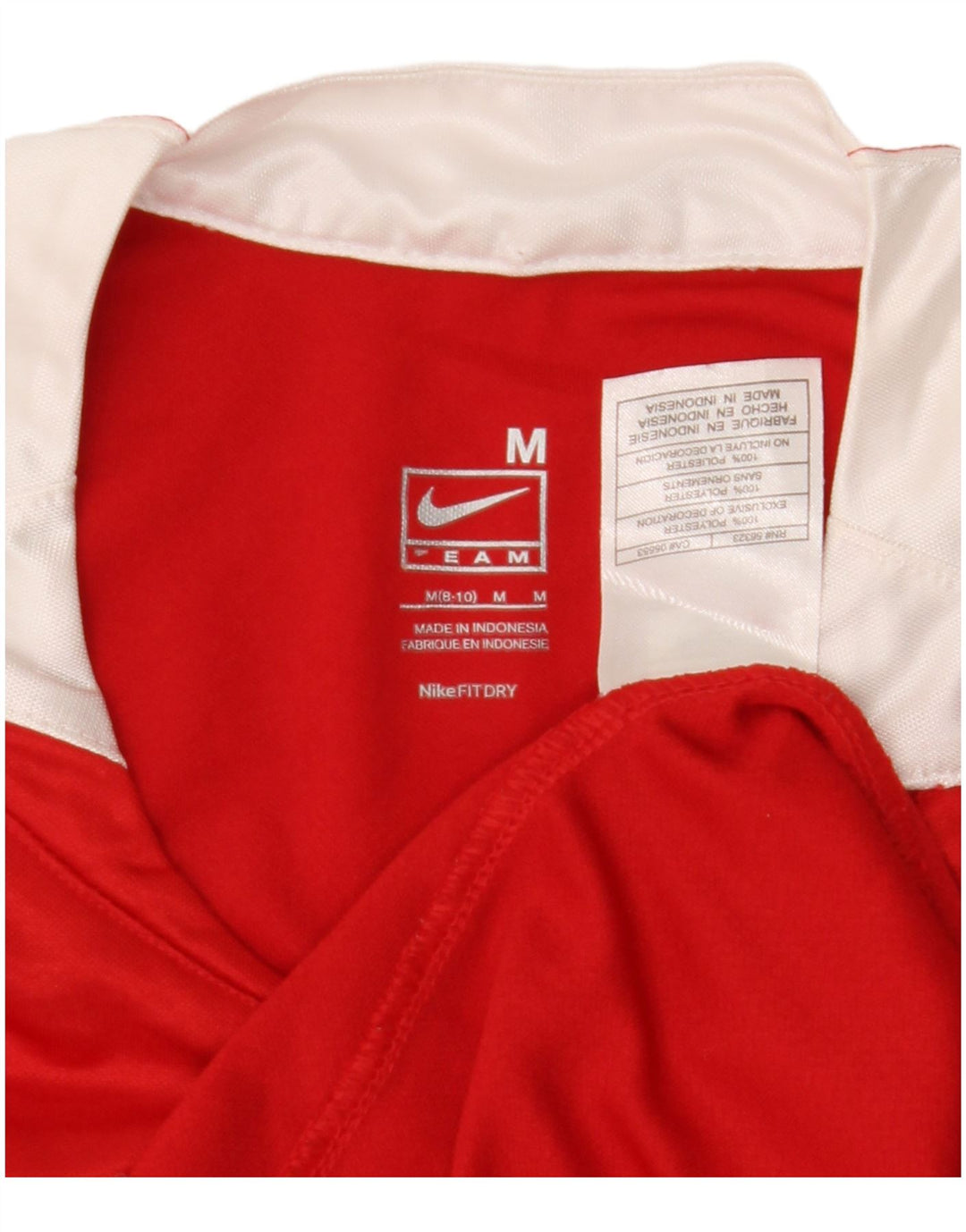 Nike Womens Fit Dry T-Shirt Top US 8/10 Medium Red Colourblock Polyester