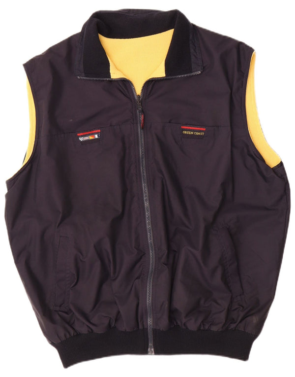 Green Coast Mens Reversible Gilet UK 44 2XL Navy Blue Polyurethane