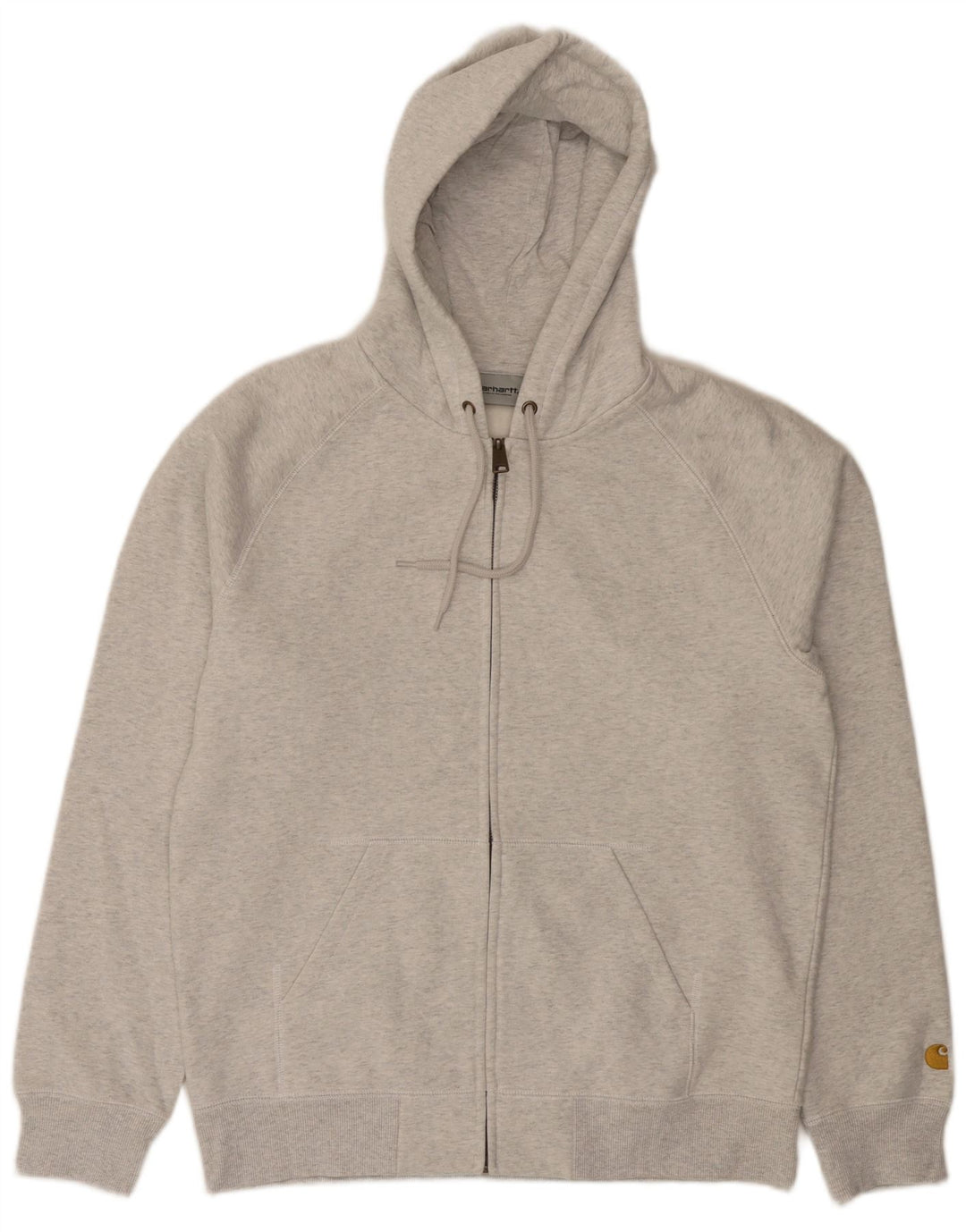 Carhartt Mens Zip Hoodie Sweater Medium Grey Cotton