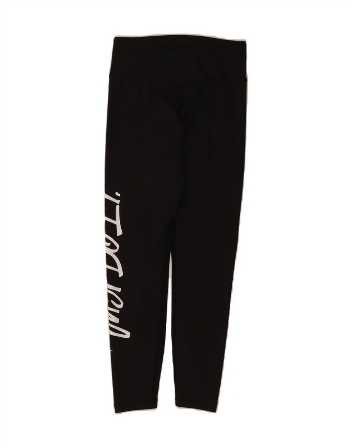 NIKE Womens Graphic Leggings UK 10 Small  Black Polyester Vintage Nike and Second-Hand Nike from Messina Hembry 