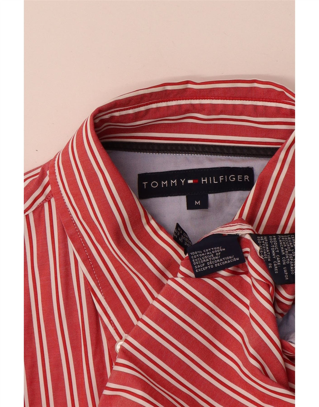 Tommy Hilfiger Herreskjorte Medium rødstribet bomuld