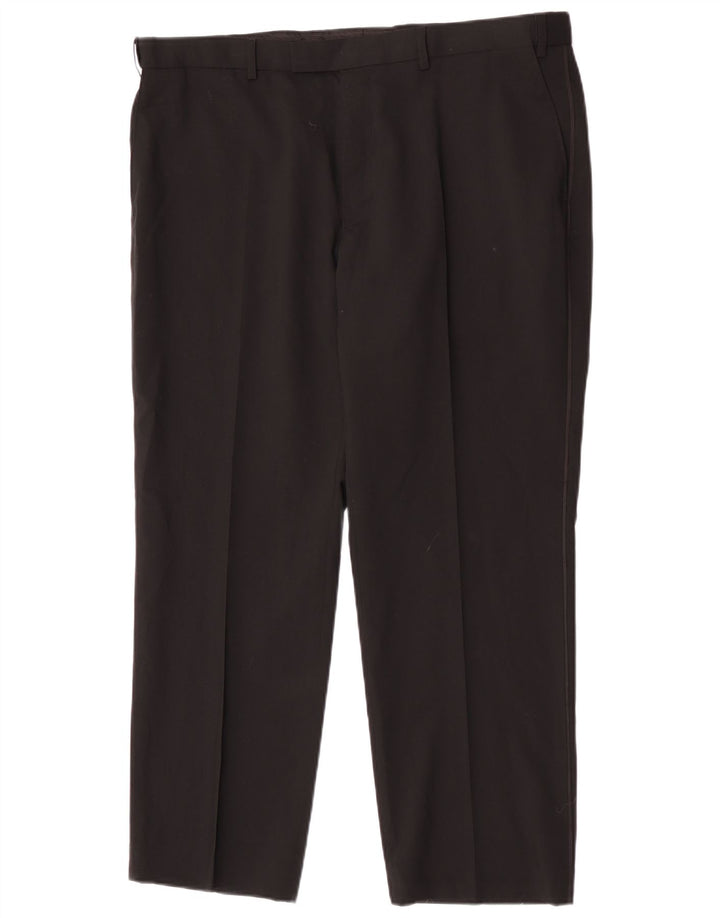 Pantaloni da abito vestibilità regolare da uomo Marks & Spencer W40 L29 lana nera