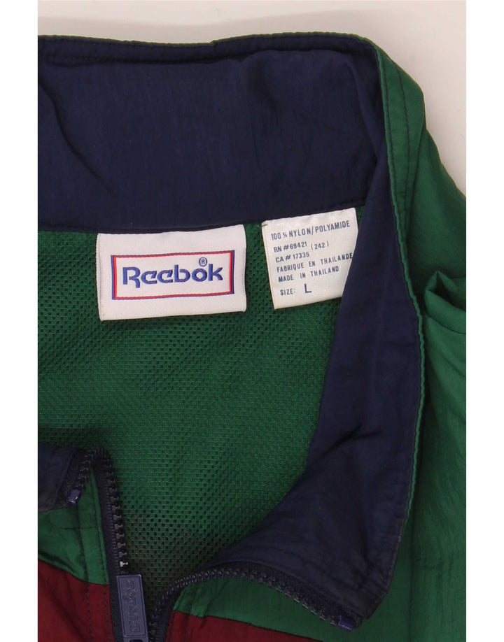 Reebok Mens Tracksuit Top Jacket UK 40 Large Multicoloured Colourblock