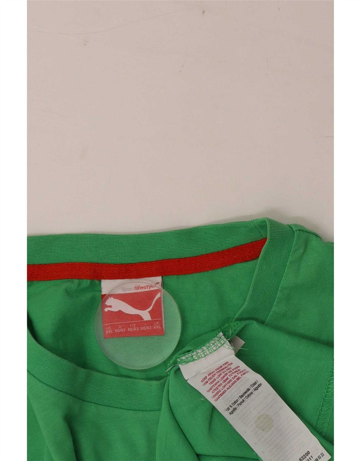 Puma Mens T-Shirt Top 2XL Green Cotton
