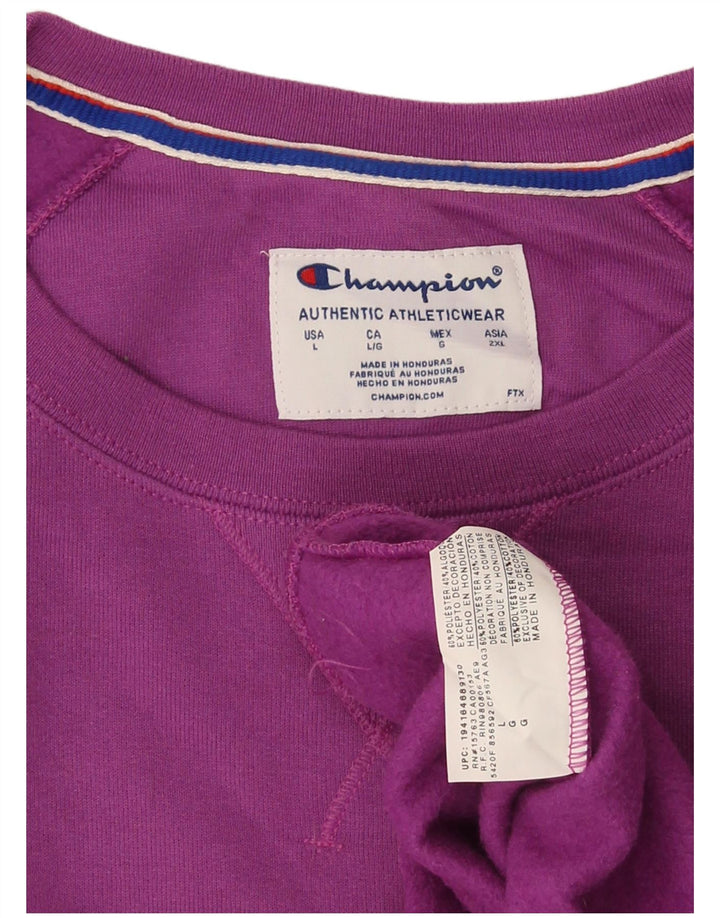 Champion Womens Graphic Sweatshirt Jumper UK 16 Large Purple Polyester