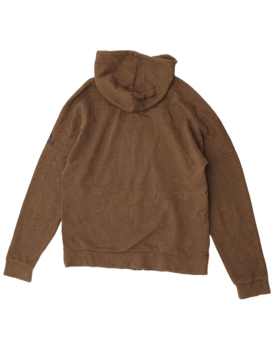 Adidas Mens Zip Hoodie Sweater Large Brown