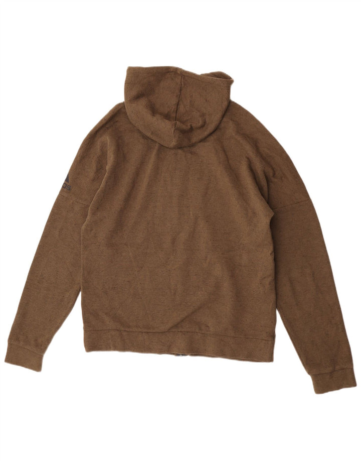 Adidas Mens Zip Hoodie Sweater Large Brown