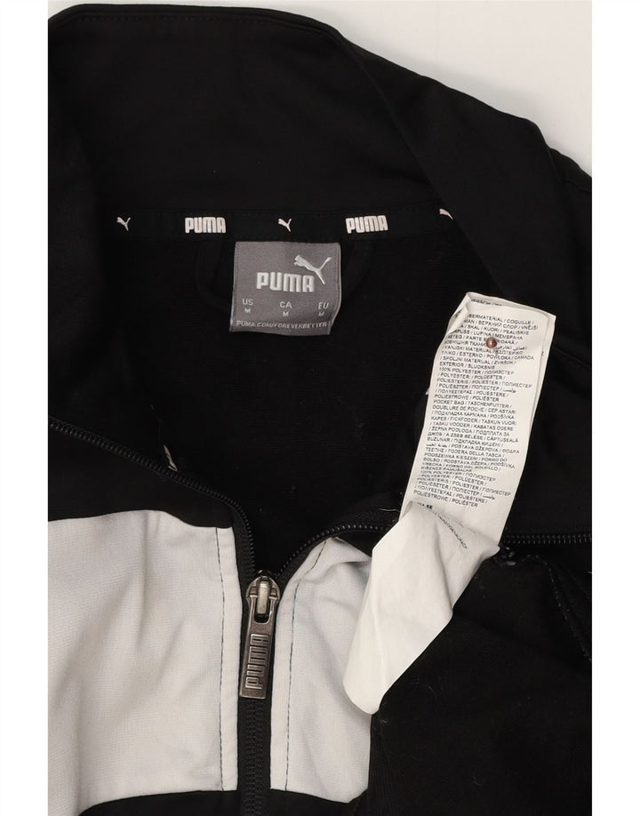 PUMA Herren-Trainingsanzug-Top-Jacke, Mittelschwarzes Farbblock-Polyester