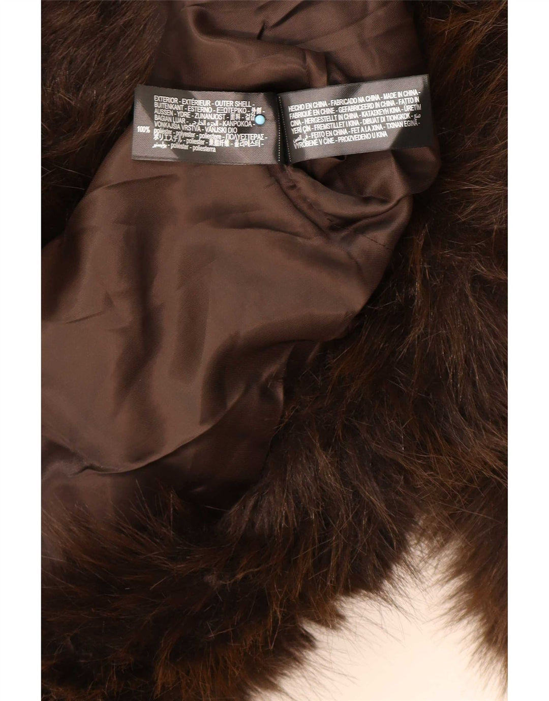 Zara Veste surdimensionnée en fausse fourrure pour femme UK 14 Polyester marron moyen