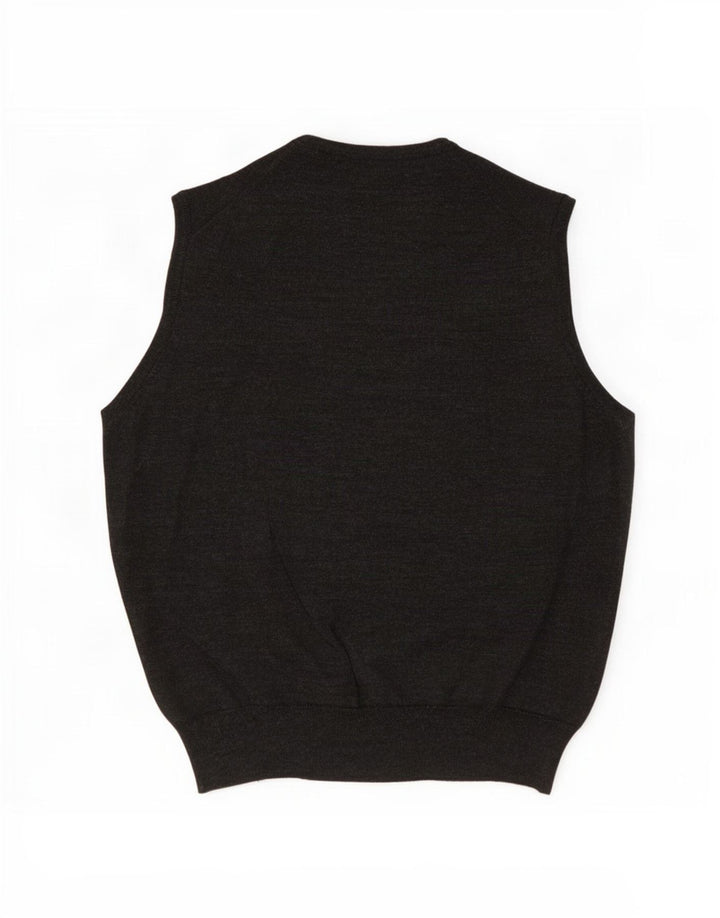 Il Granchio Mens Vest Tank Top Medium Grey Virgin Wool