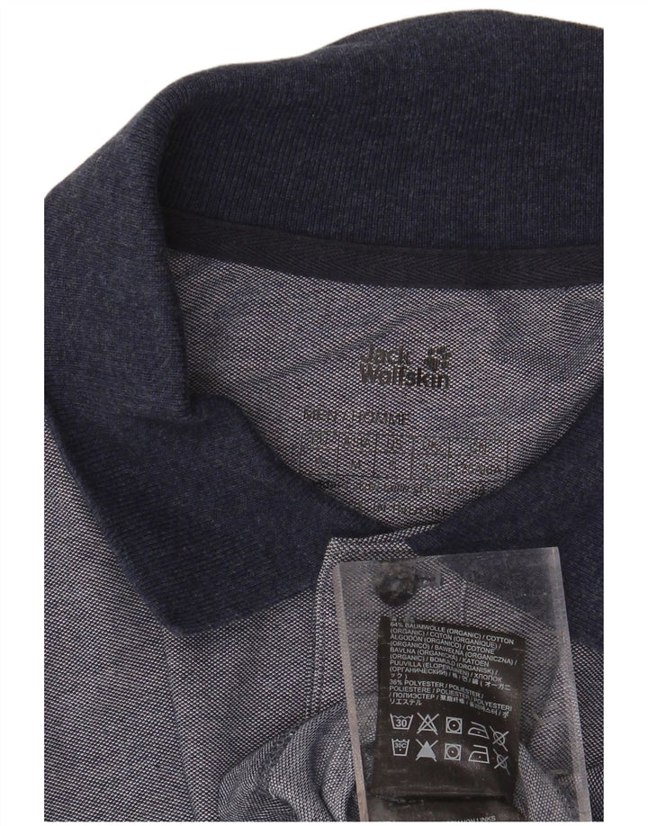 JACK WOLFSKIN Mens Polo Shirt UK 38 Medium Blue Cotton