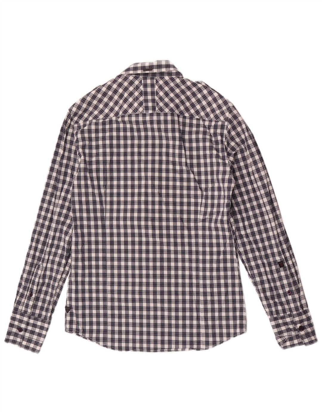 Guess Mens Shirt Small Blue Check Cotton