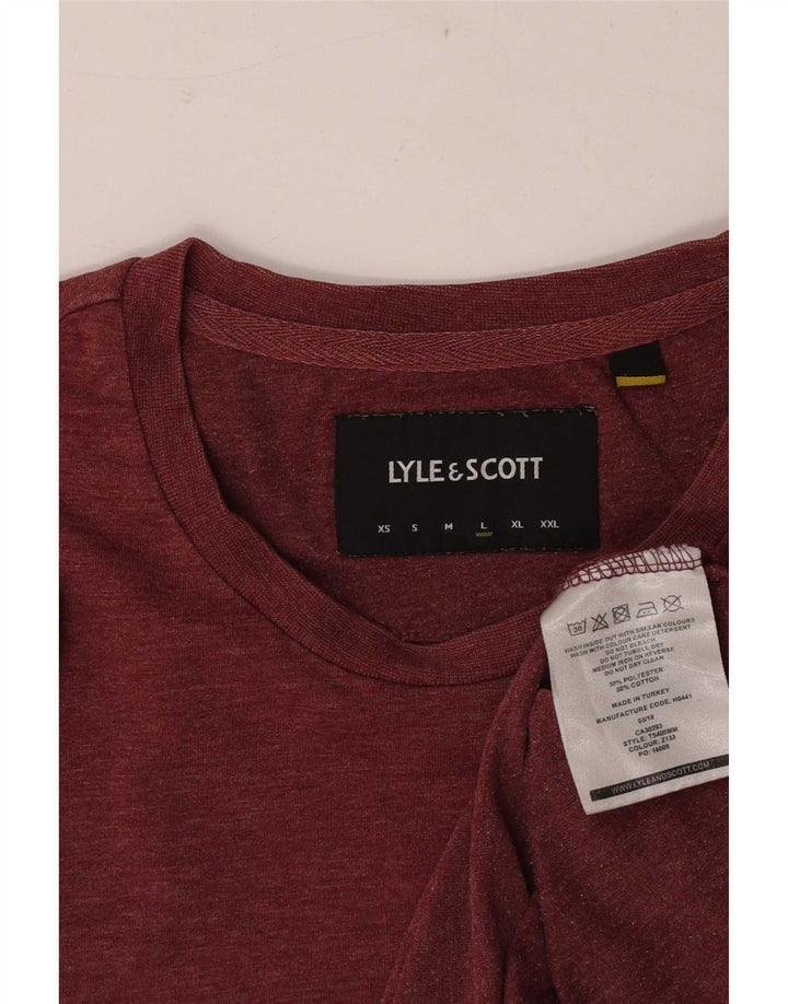 Lyle & Scott Herren T-Shirt Top Large Burgund Polyester