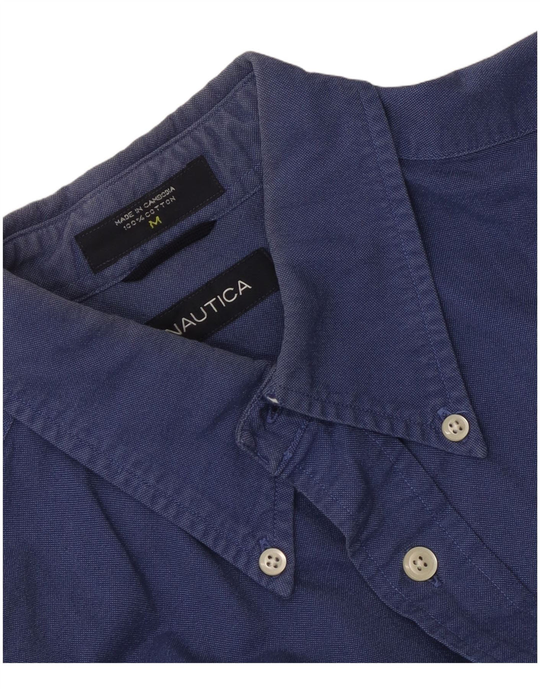 Nautica Mens Shirt Medium Blue Cotton