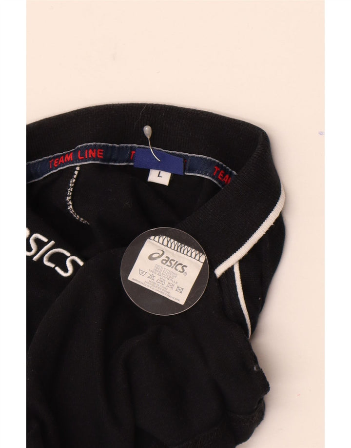 ASICS Grafisk poloshirt til mænd, stor sort bomuld