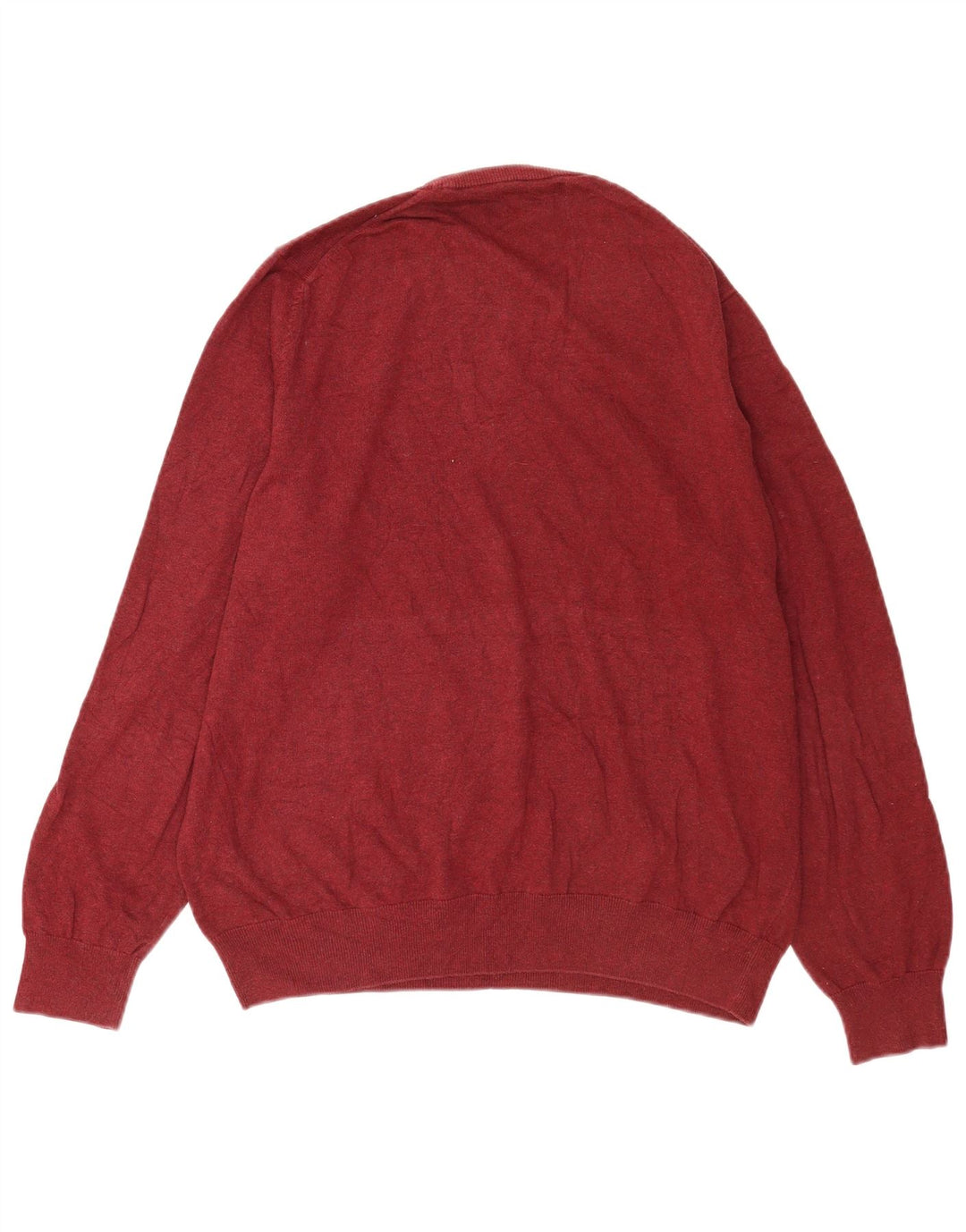 Marks & Spencer Mens Crew Neck Jumper Sweater XL Red Cotton