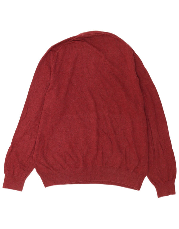 Marks & Spencer Mens Crew Neck Jumper Sweater XL Red Cotton