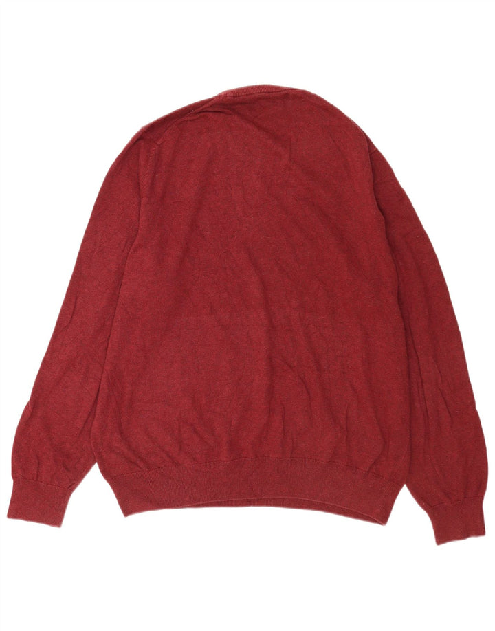 Marks & Spencer Mens Crew Neck Jumper Sweater XL Red Cotton