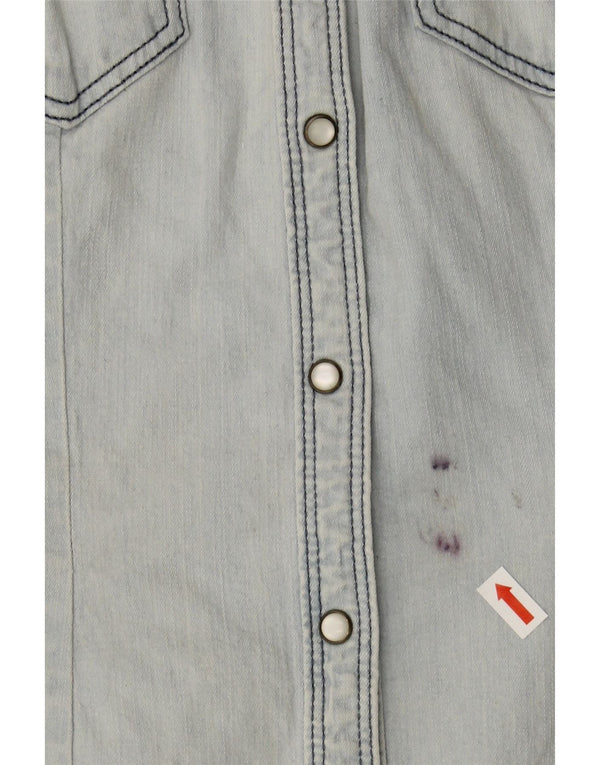 H&M Womens Denim Shirt IT 38 XS Blue Cotton