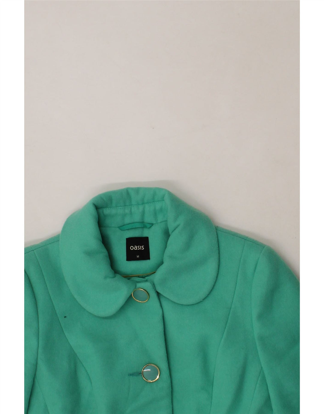 OASIS Womens Overcoat UK 12 Medium Turquoise Polyester Vintage Oasis and Second-Hand Oasis from Messina Hembry 