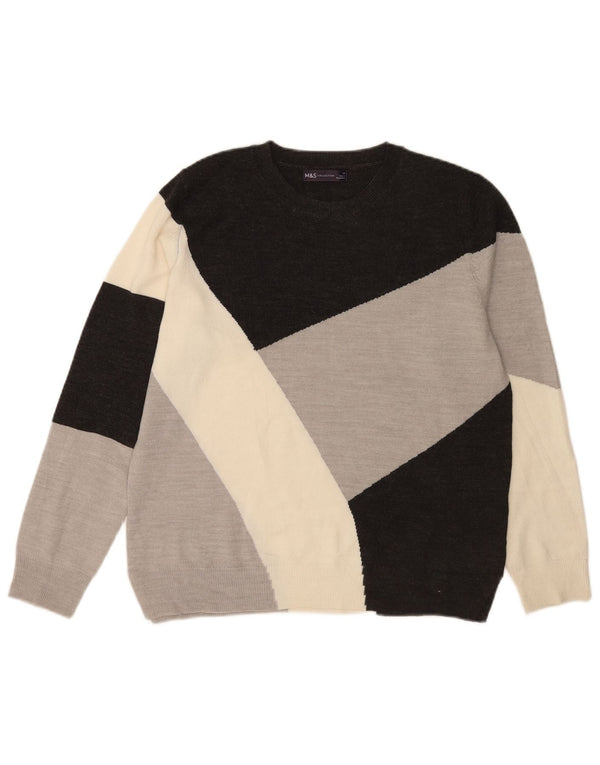 Marks & Spencer Womens Crew Neck Jumper Sweater UK 14 Large Multicoloured