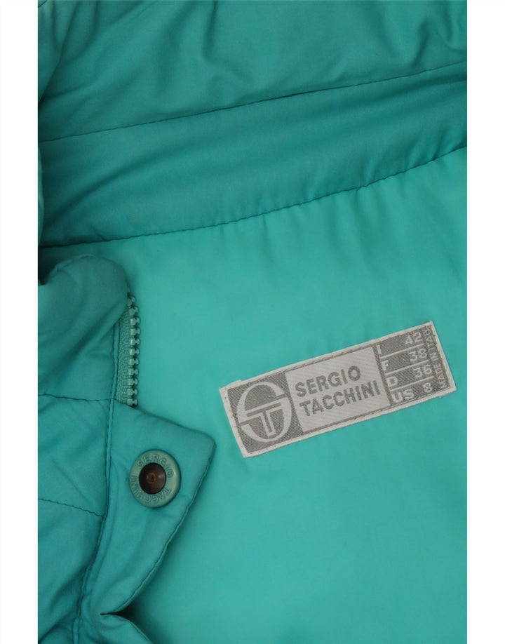 Sergio Tacchini Womens Loose Fit Crop Padded Jacket IT 42 Medium Turquoise