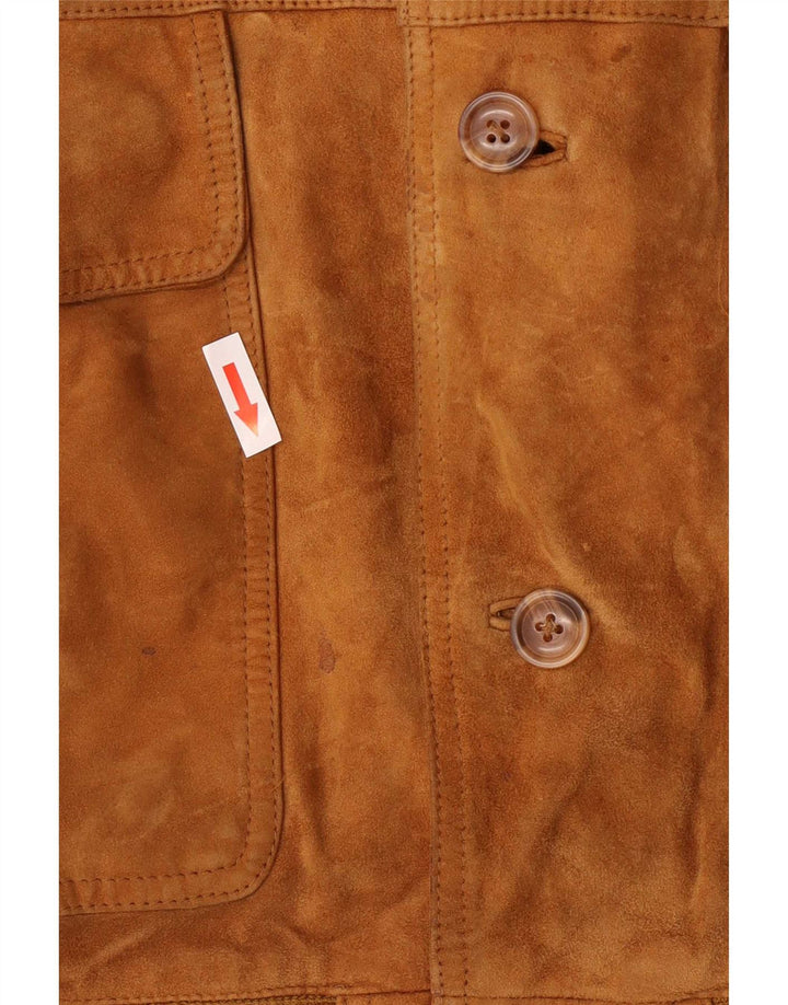 Jaqueta masculina vintage de camurça IT 50 grande marrom