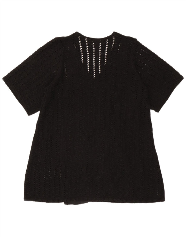 Zara Femme Chemisier Oversize Top UK 10 Petit Noir Polyester