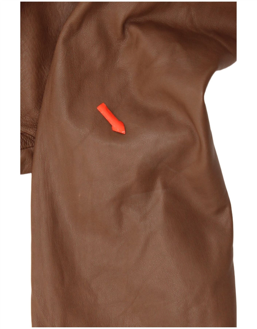Reiss Womens Crop Leather Jacket UK 10 Small Brown Leather