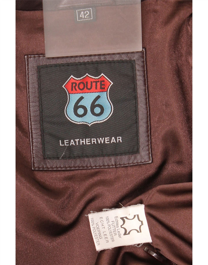 Route 66 Herre 3-knaps læder blazerjakke UK 42 XL brunt læder