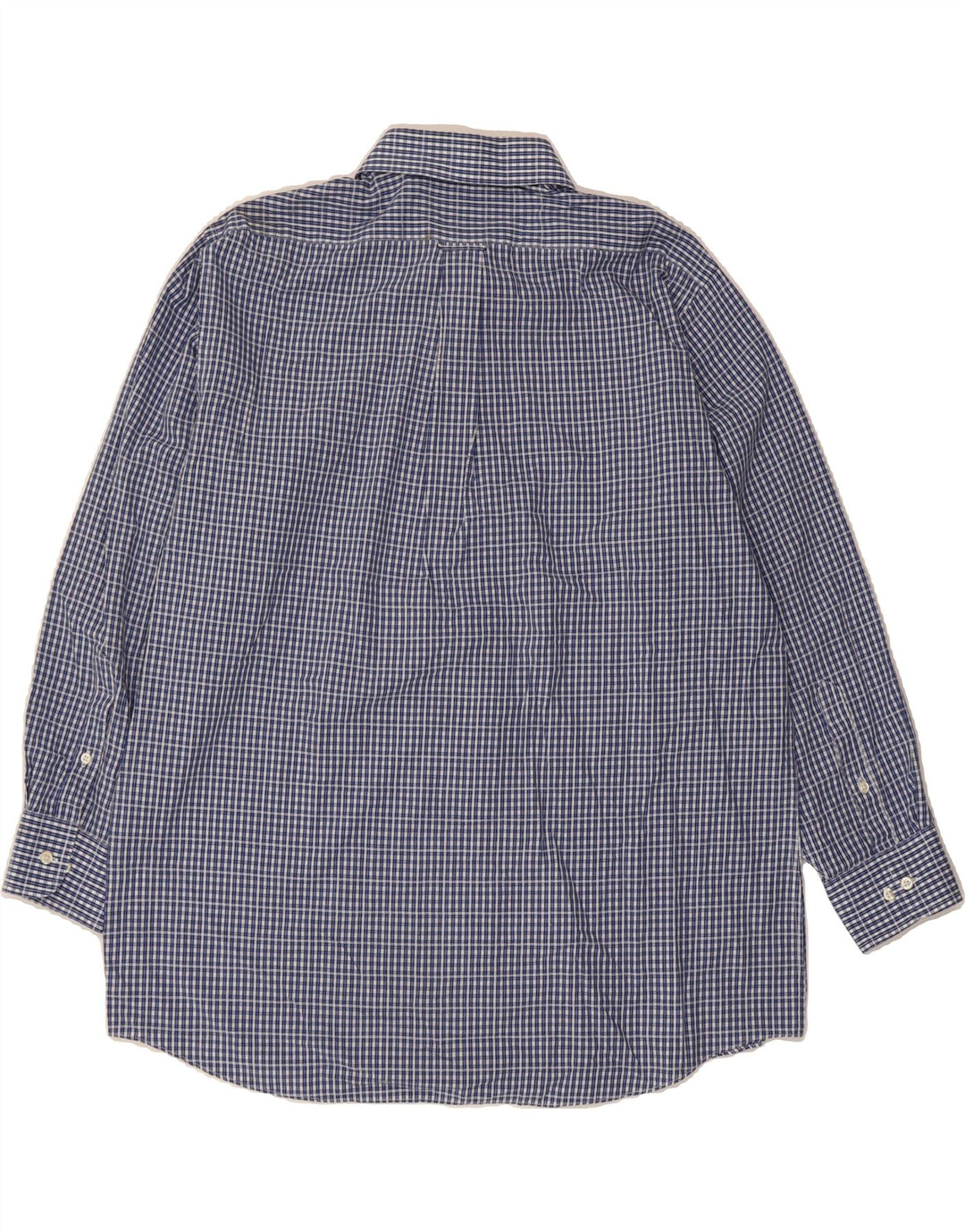 IZOD Mens Regular Fit Shirt Size 17 XL Navy Blue Check Cotton Vintage Izod and Second-Hand Izod from Messina Hembry 